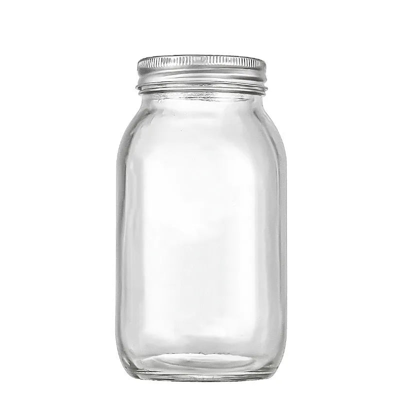 6-pack of 32oz transparent glass storage cans with airtight lids for pantry