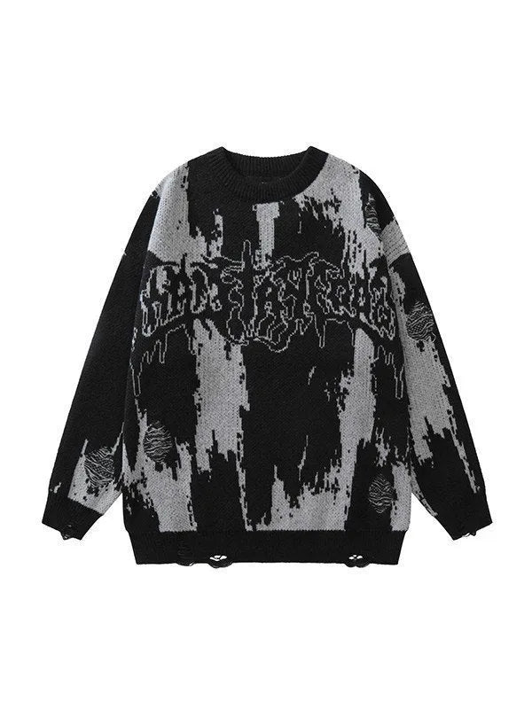 Men's 3D printed thick knit sweatshirt in black or dark green, loose fit polyester hoodie, sizes XS-4XL