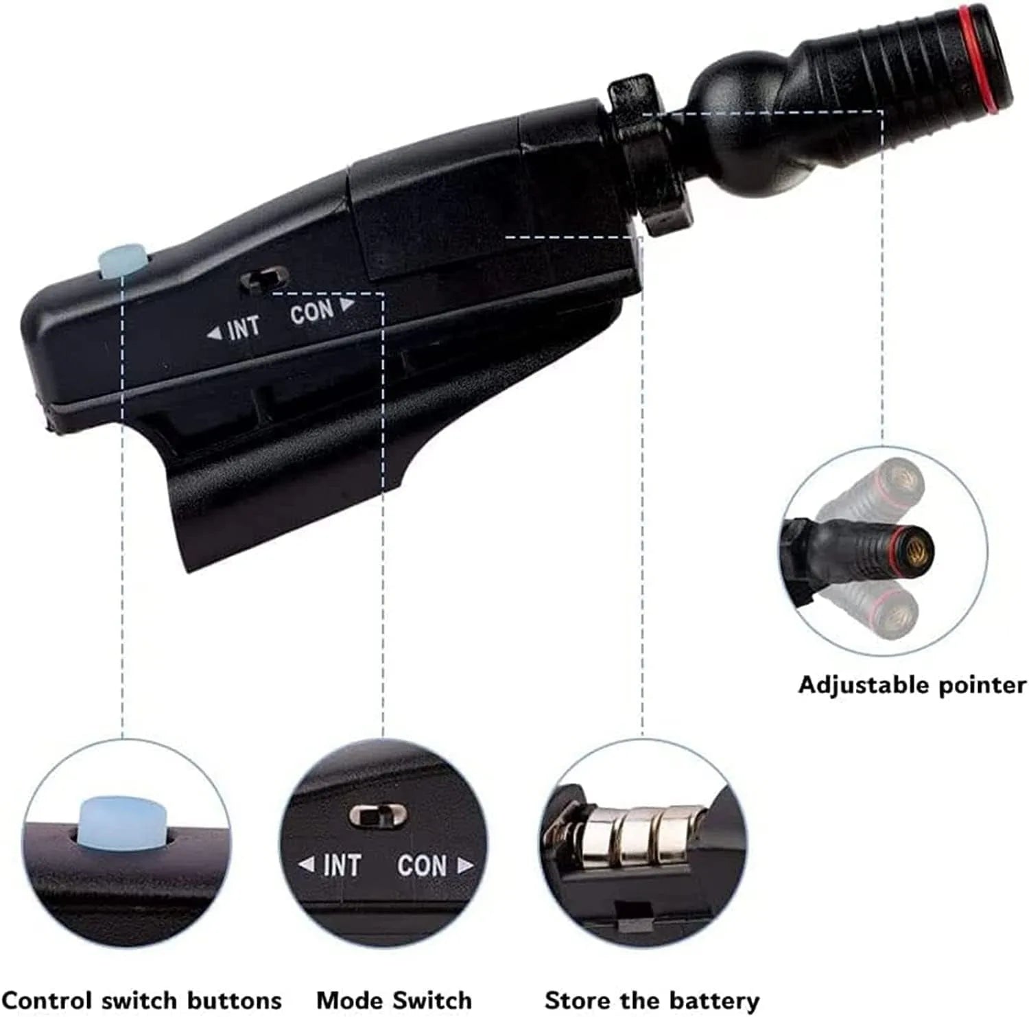 Black golf putter laser aiming instrument for putting practice and alignment training