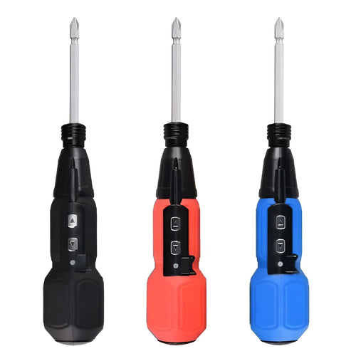 Alloy steel straight handle electric screwdriver in black or blue colour.