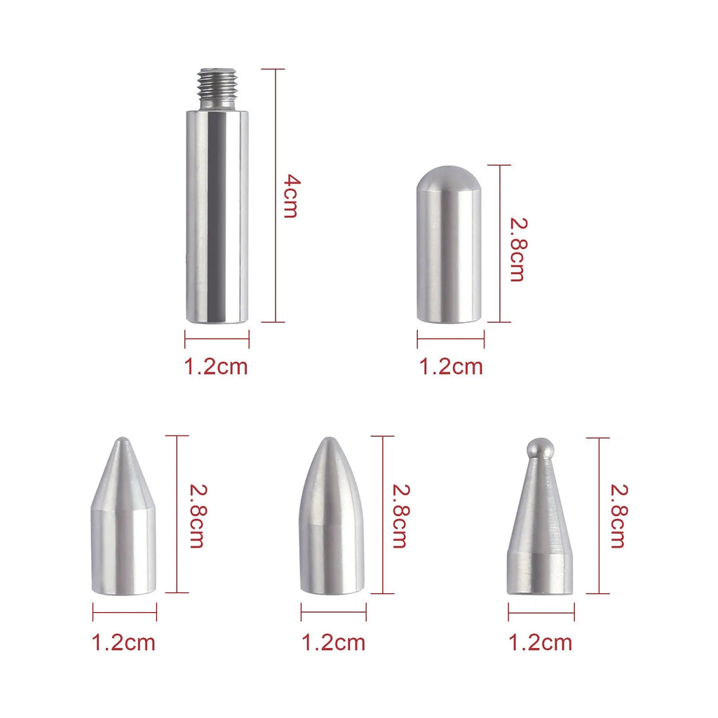 Three-piece alloy steel car dent repair tool set with hooks and crowbars on a workbench.