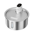 Stainless steel pet water fountain with heating base in white or black