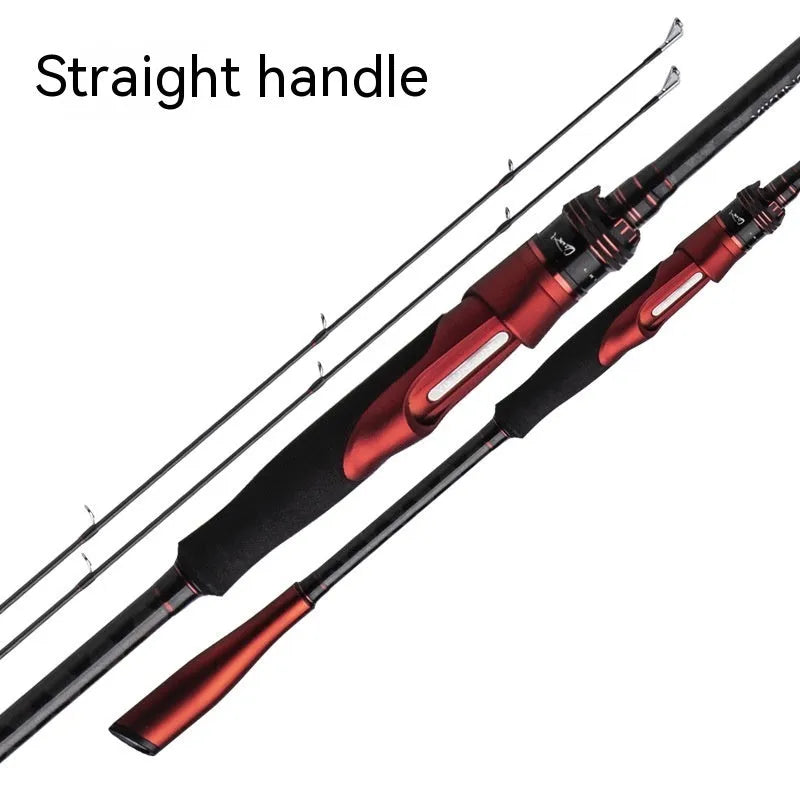 Carbon ultralight fishing rod shown in straight handle and pikestaff styles, lengths 210cm and 240cm.