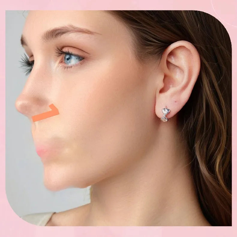925 silver bow earrings in fairy style, colour BSE1196, electroplated silver finish