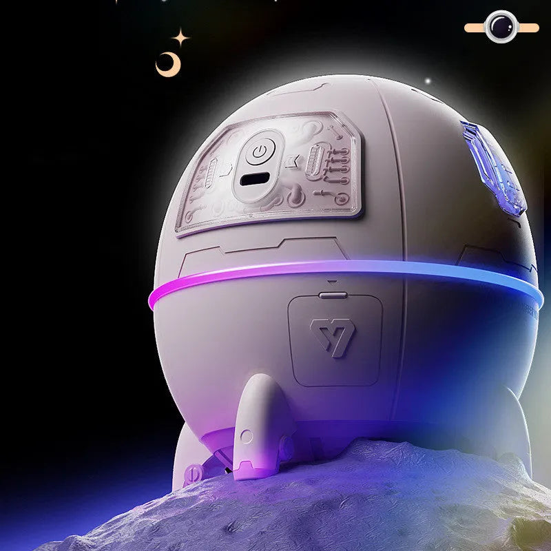 White USB astronaut humidifier vase-shaped ornament with 220ml water tank on desktop