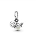 Copper electroplated silver hanging bead pendant in Rainbow New Lavender shape