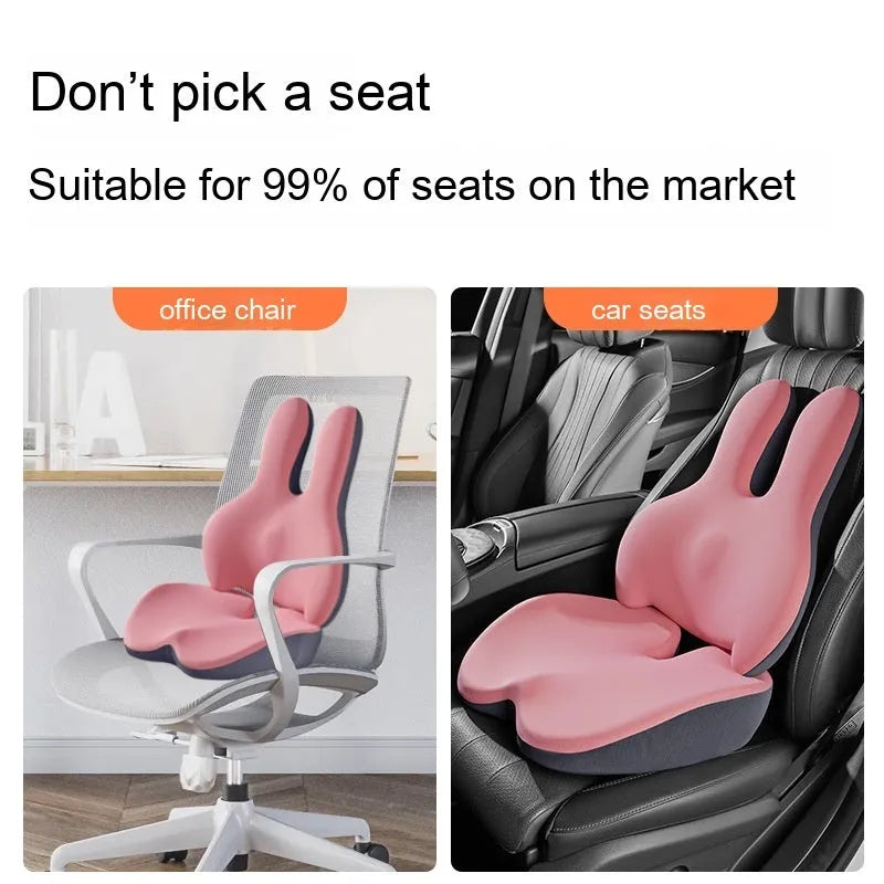 Car seat cushion and separate lumbar support cushion set in a choice of colours