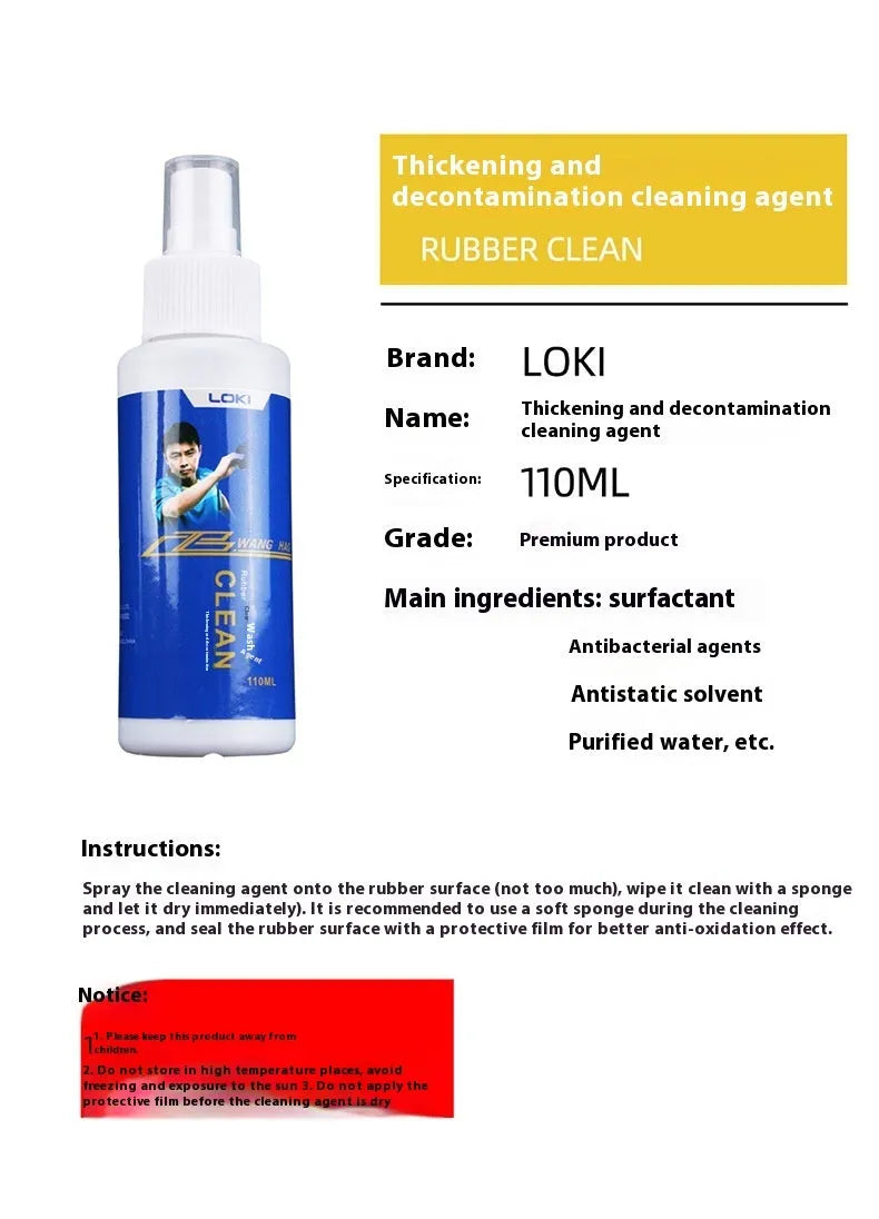 110ml table tennis rubber cleaning liquid bottle with sponge applicator for bat maintenance