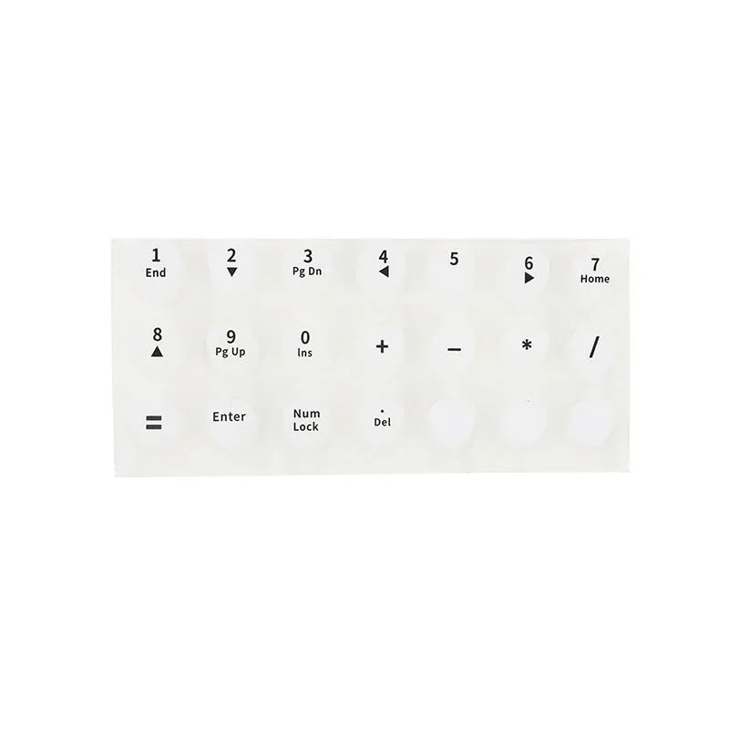 Set of 70 silicone keycap stickers in black for nail protection on a keyboard