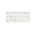 Set of 70 silicone keycap stickers in black for nail protection on a keyboard