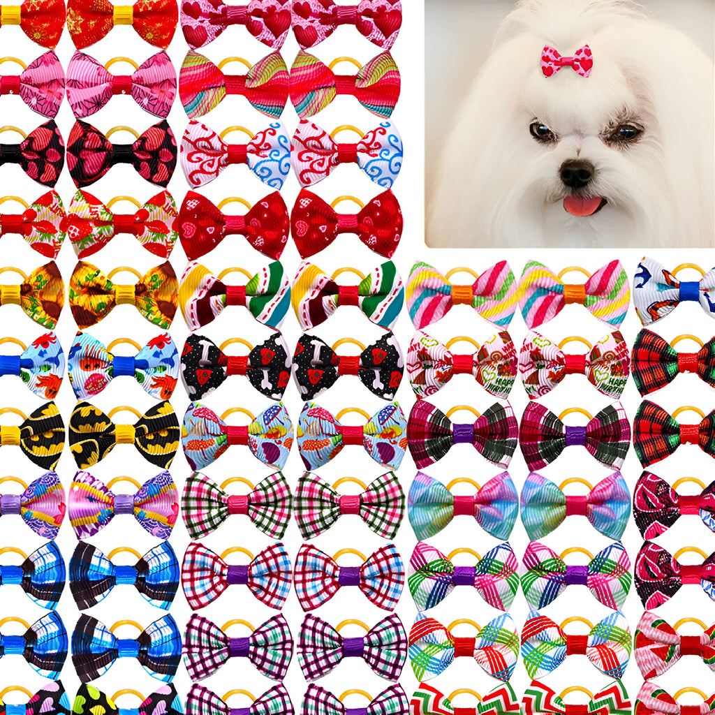 Pet head plaid bow cloth decoration in British style for cats and dogs
