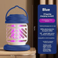 Outdoor rechargeable electric shock mosquito killing lamp in beige, blue and white options with ABS plastic body