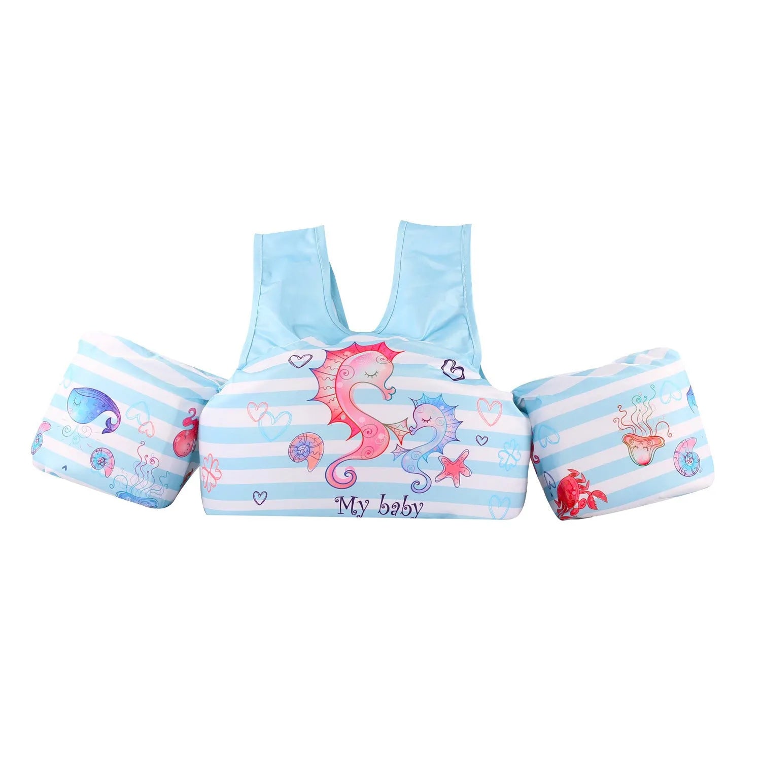 Cartoon children's lengthened arm swimming ring life jacket in colourful patterns