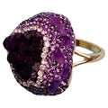 Natural Uruguay Amethyst Open Adjustable Ring Advanced Style Amethyst Colour