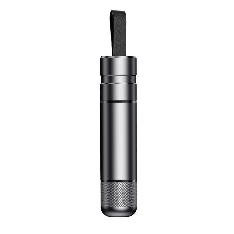 Aluminium alloy car safety hammer with window breaker and seatbelt cutter, showing black colour option.