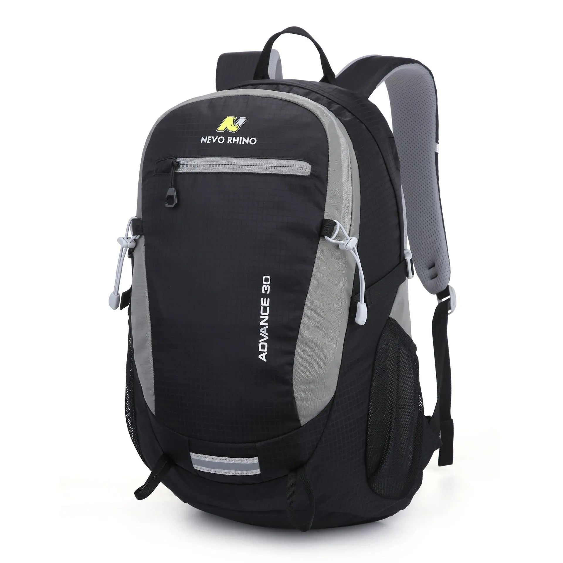 30-litre nylon waterproof backpack in dark green colour with air pillow straps.