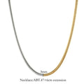 Golden 3 mm stainless steel snake bones chain necklace for women