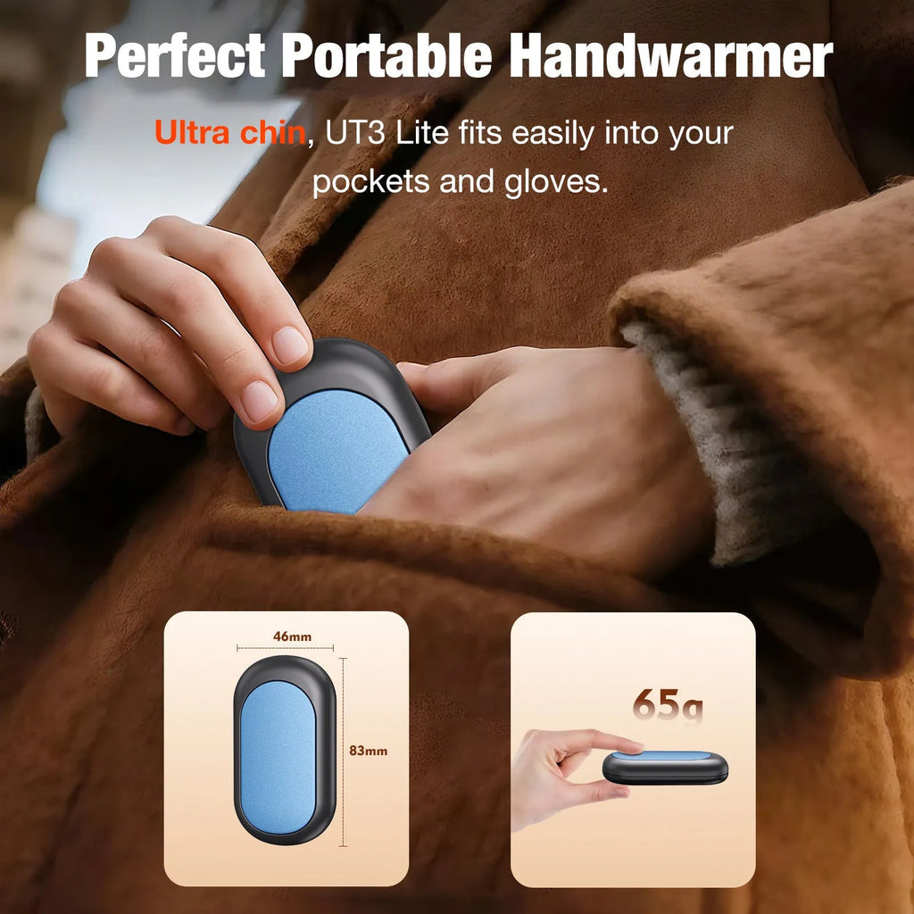 Walnut colour magnetic split rechargeable mini USB hand warmer with ink painting bamboo design