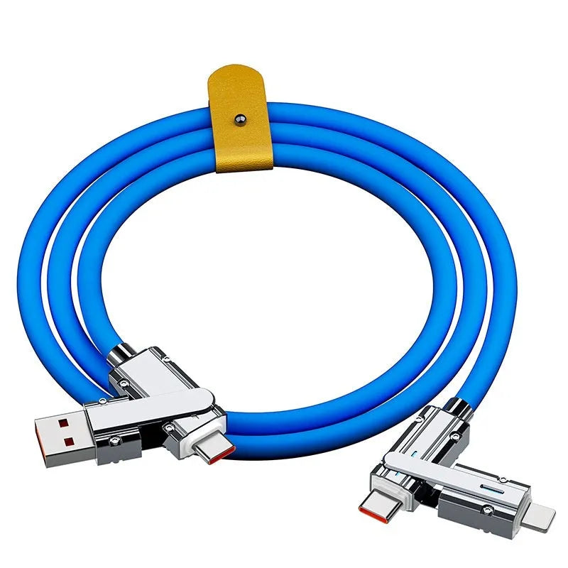 Fast charge mobile phone cable with zinc alloy connectors in multiple colour options