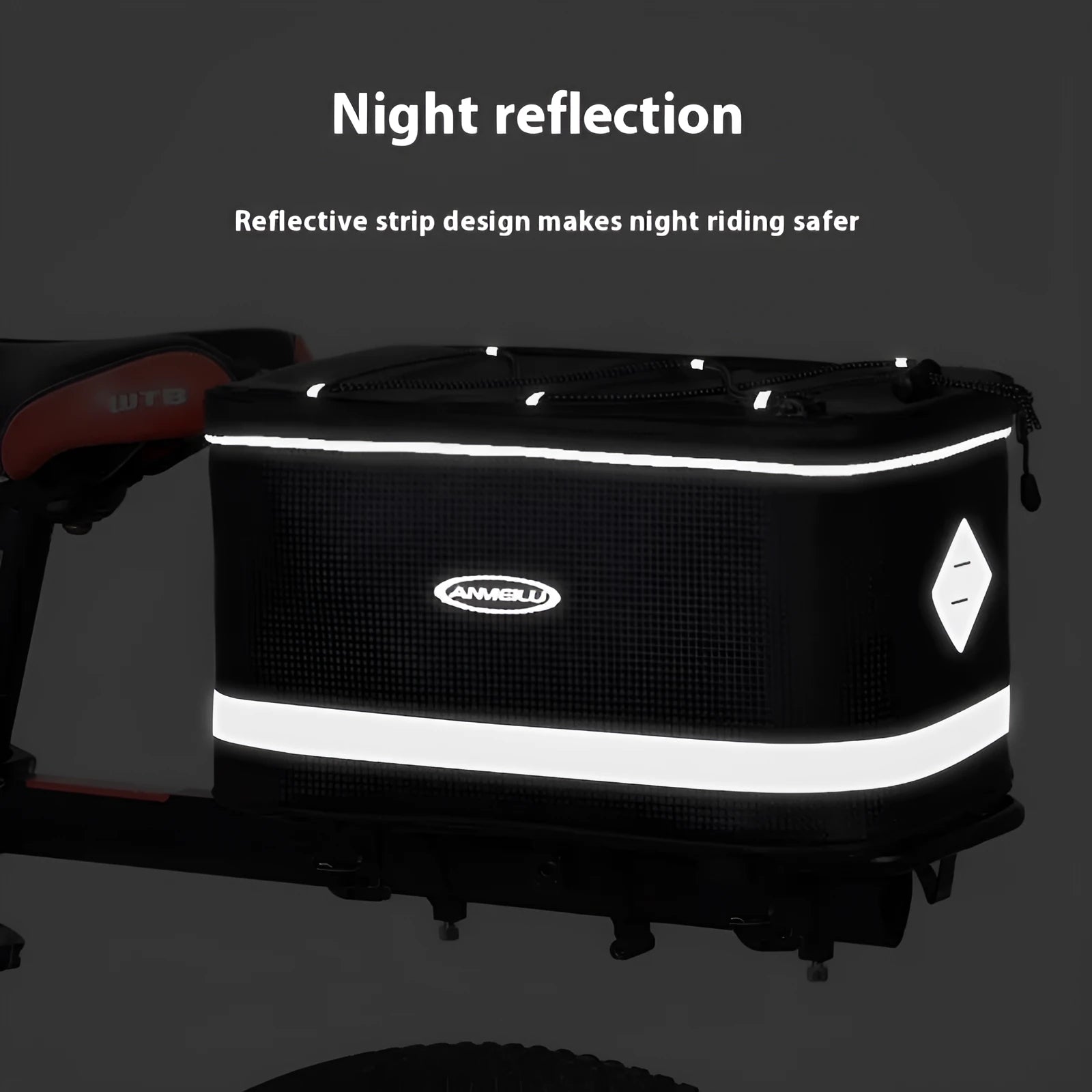 Black waterproof PU leather bicycle equipment bag with 12 litre capacity for car transport
