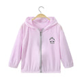 Children's Ice Silk sun protection jacket in white, showing front view with zip and collar
