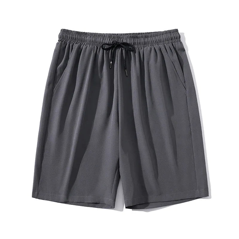 Men's black cropped sports pants with straight cut and high elasticity for summer beach activities
