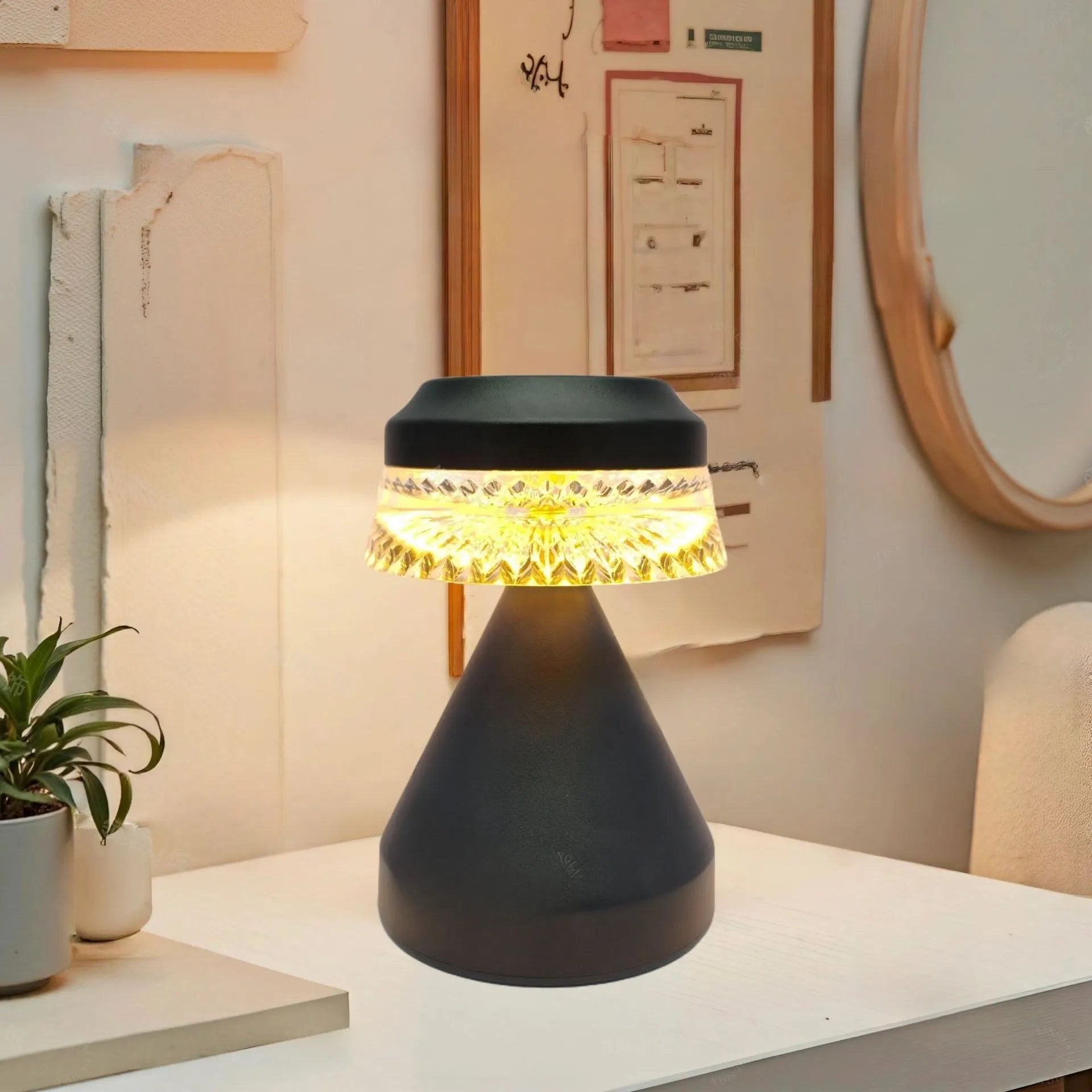 Creative LED charging night lamp in black, brown, or orange with USB cable and dimming control.