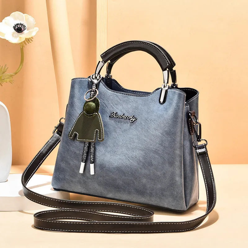 Simple retro small handbag for women crossbody horizontal square PU in black colour