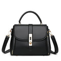 Square vertical women's soft PU leather messenger bag in black, blue, green, or red