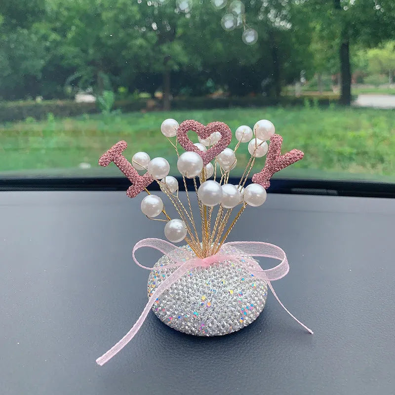 Clay car decoration ornament with diamond star design for vehicle centre console
