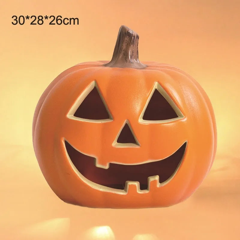 Plastic pumpkin lamp prop 30x28x26cm hollow out luminous European style Halloween decoration