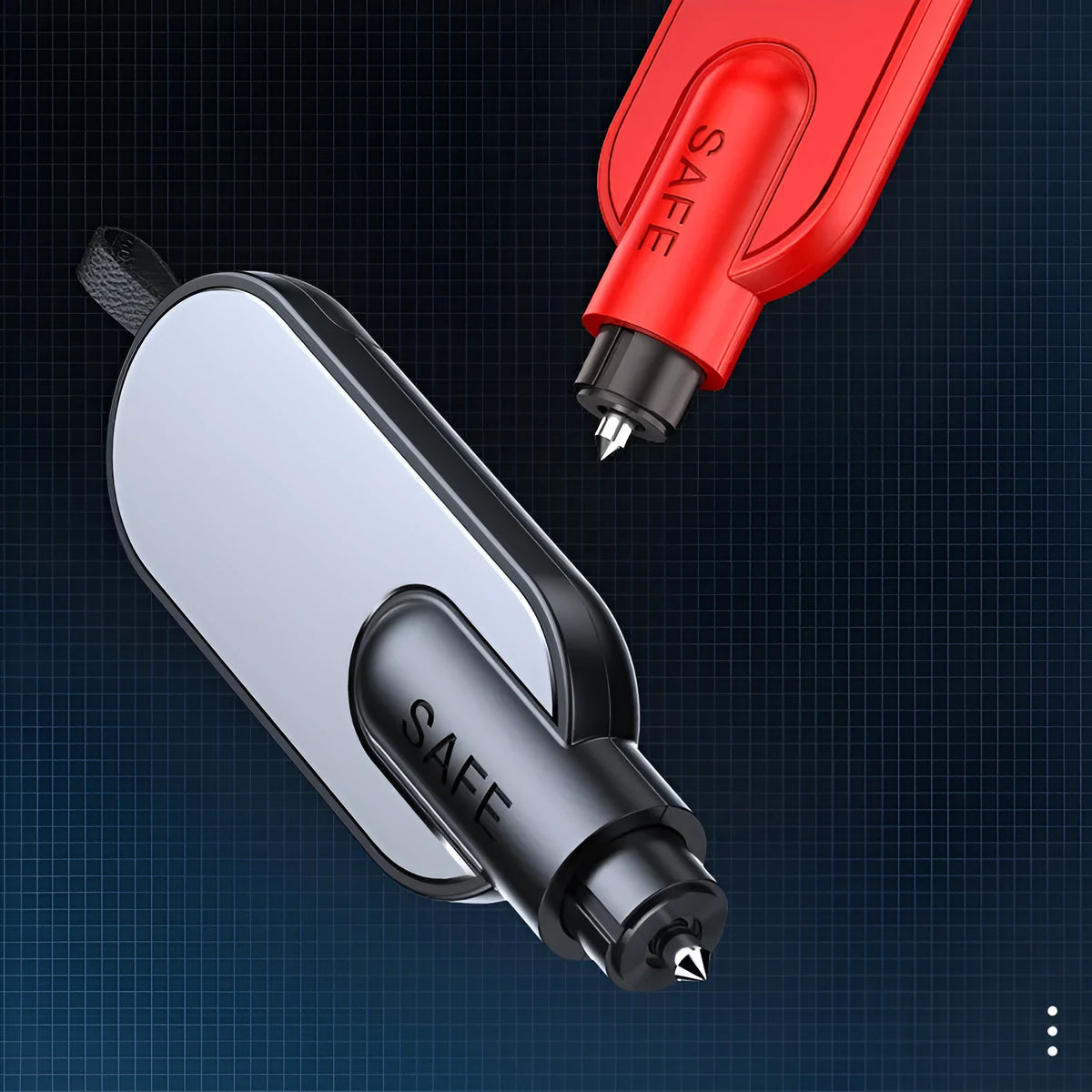 Multi-functional window breaking machine two-in-one emergency safety hammer in A3 Red or A3 Black with ABS aluminium alloy body
