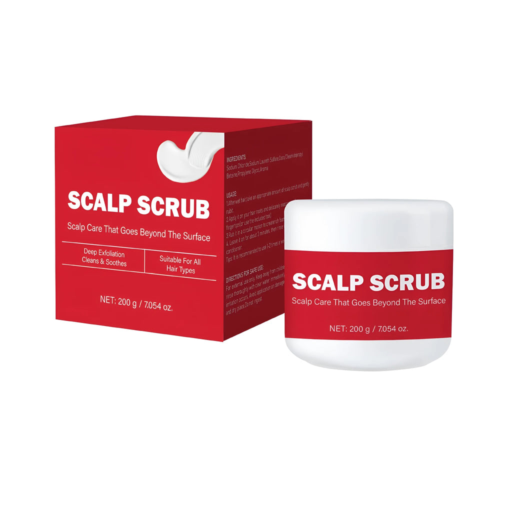 200g bottle of exfoliating scalp scrub shampoo for anti-itching and anti-dandruff treatment.