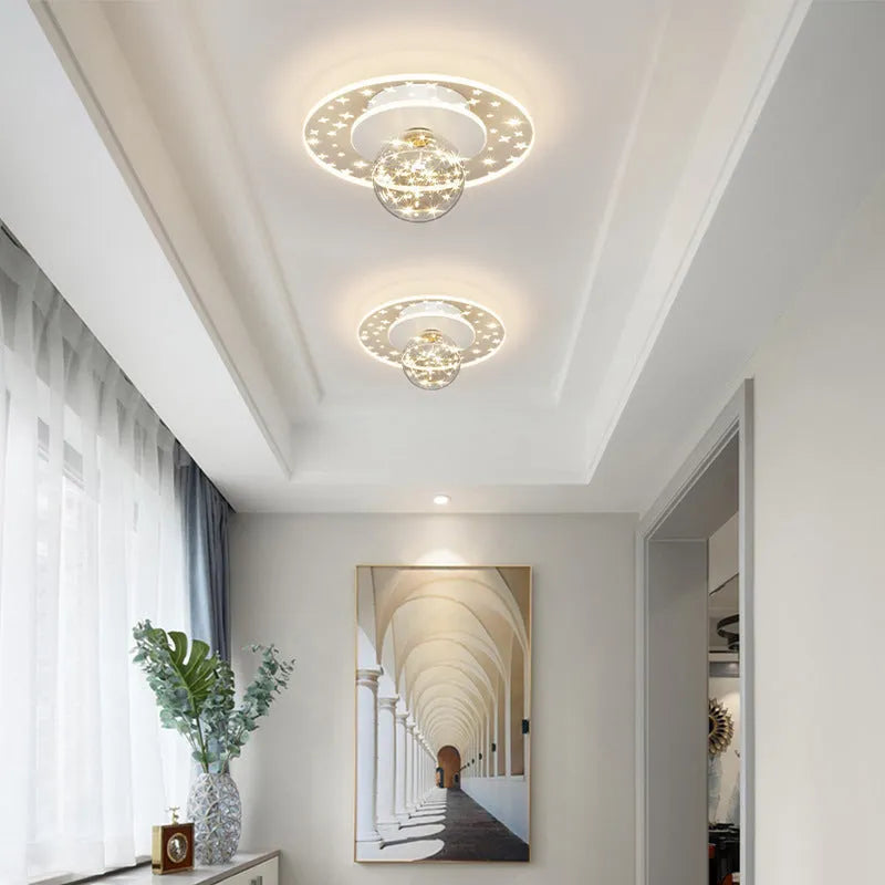Modern ceiling lamp with three-colour LED lighting for corridors and hallways
