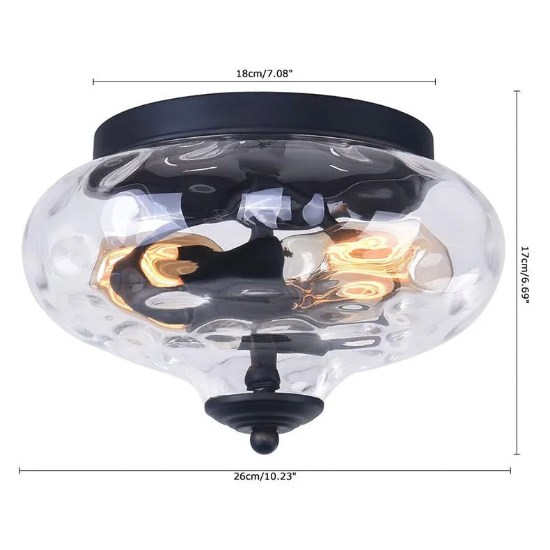 Embedded glass ceiling lamp in antique colour for bedroom and living room, 220V, E26 US or E27 EU