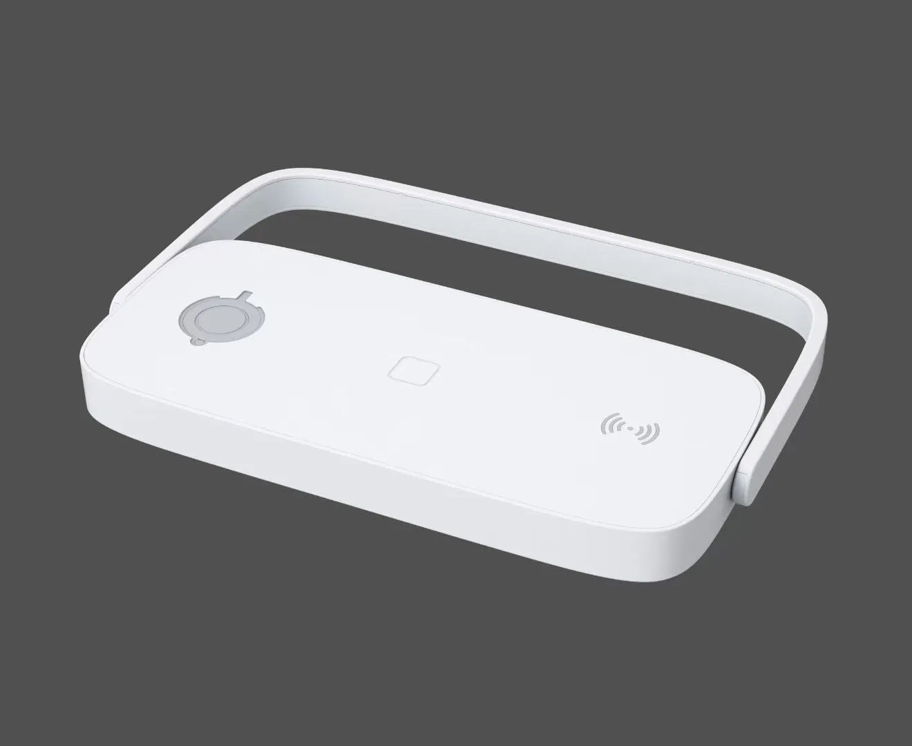 Three-in-one white wireless charger with night lamp for smartphones