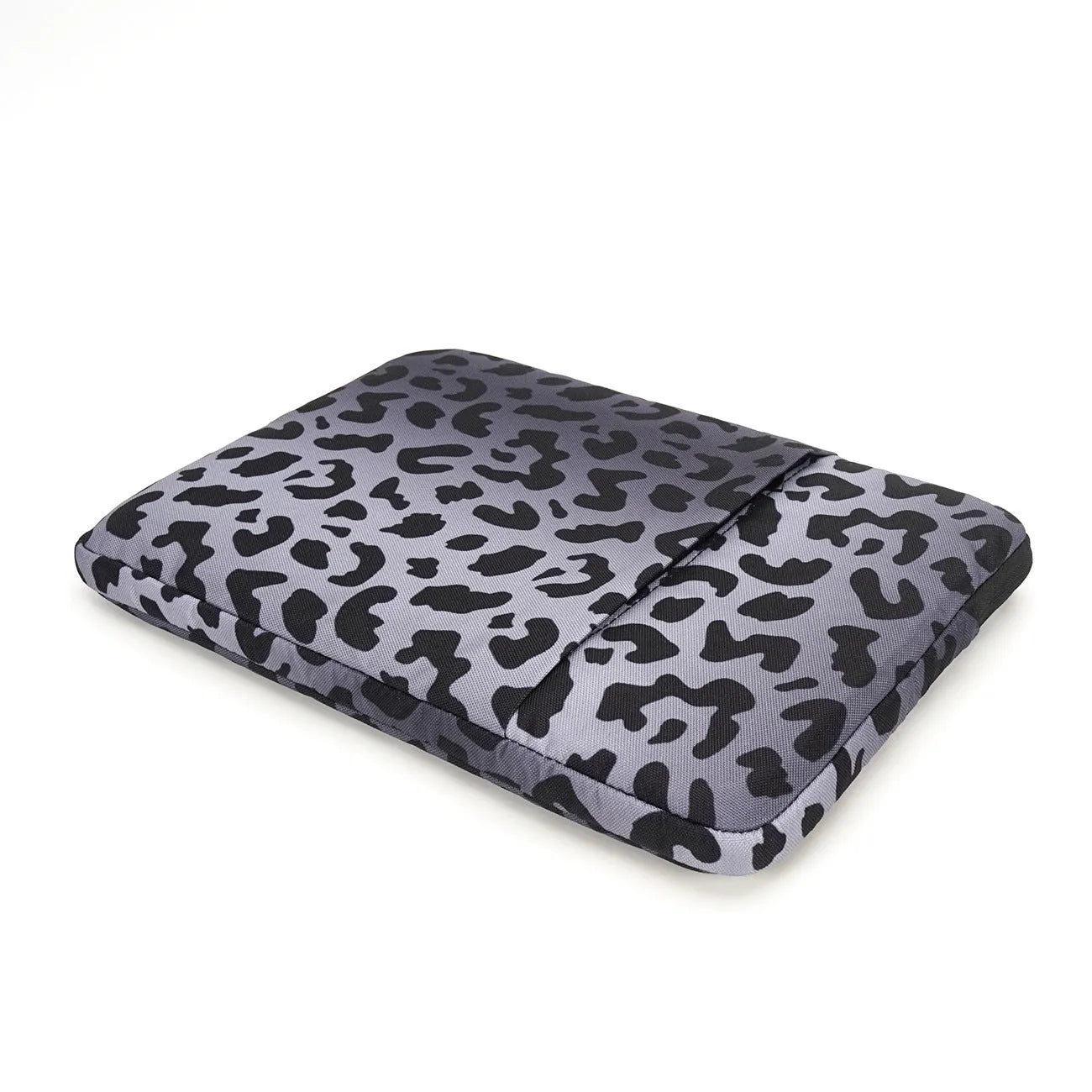 Leopard print polyester laptop sleeve for 13-inch to 16-inch devices with anti-shock waterproof protection