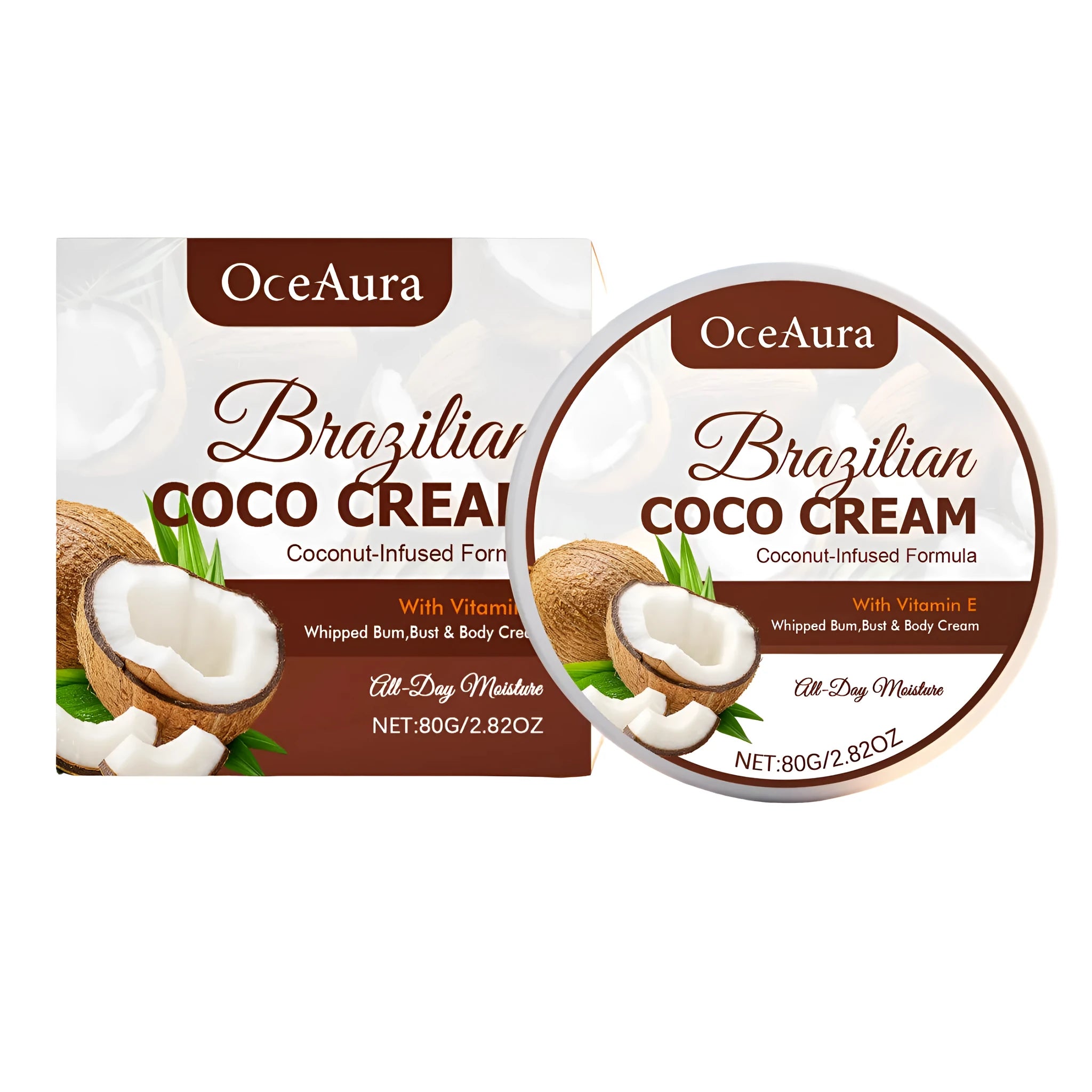 80g tube of Brazilian Coco Cream body milk with coconut pulp extract and vitamin E