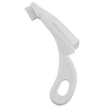 Red and white pet finger toothbrush with soft silicone bristles for cleaning dog and cat teeth