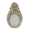 Hard alloy women's clutch bag with full diamond design in golden AB colour