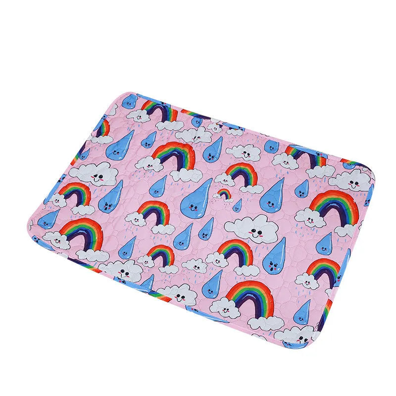 Reusable washable pet urine pad in animal world pattern with waterproof gasket