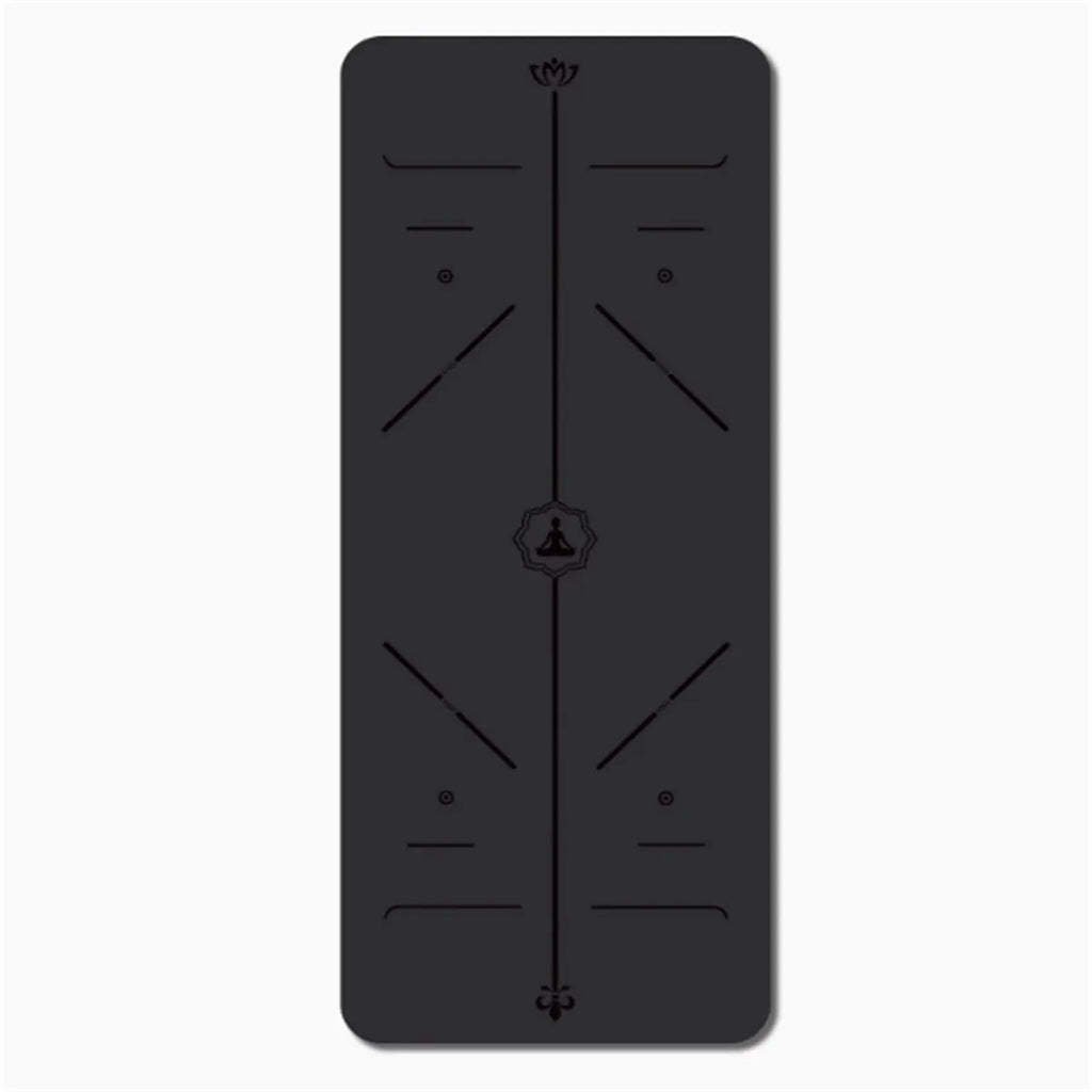 Grey natural rubber non-slip yoga mat, 5mm thick, 183x66cm, with suede or PU rubber surface
