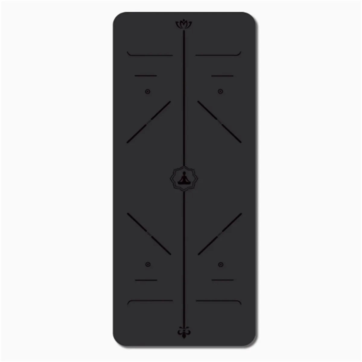 Grey natural rubber non-slip yoga mat, 5mm thick, 183x66cm, with suede or PU rubber surface
