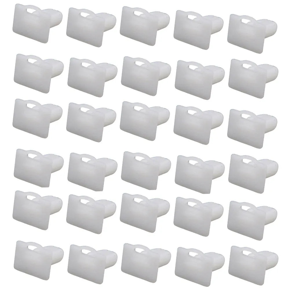 Black PA66 plastic automotive trim panel clips, style D318, pack of 60 pieces.