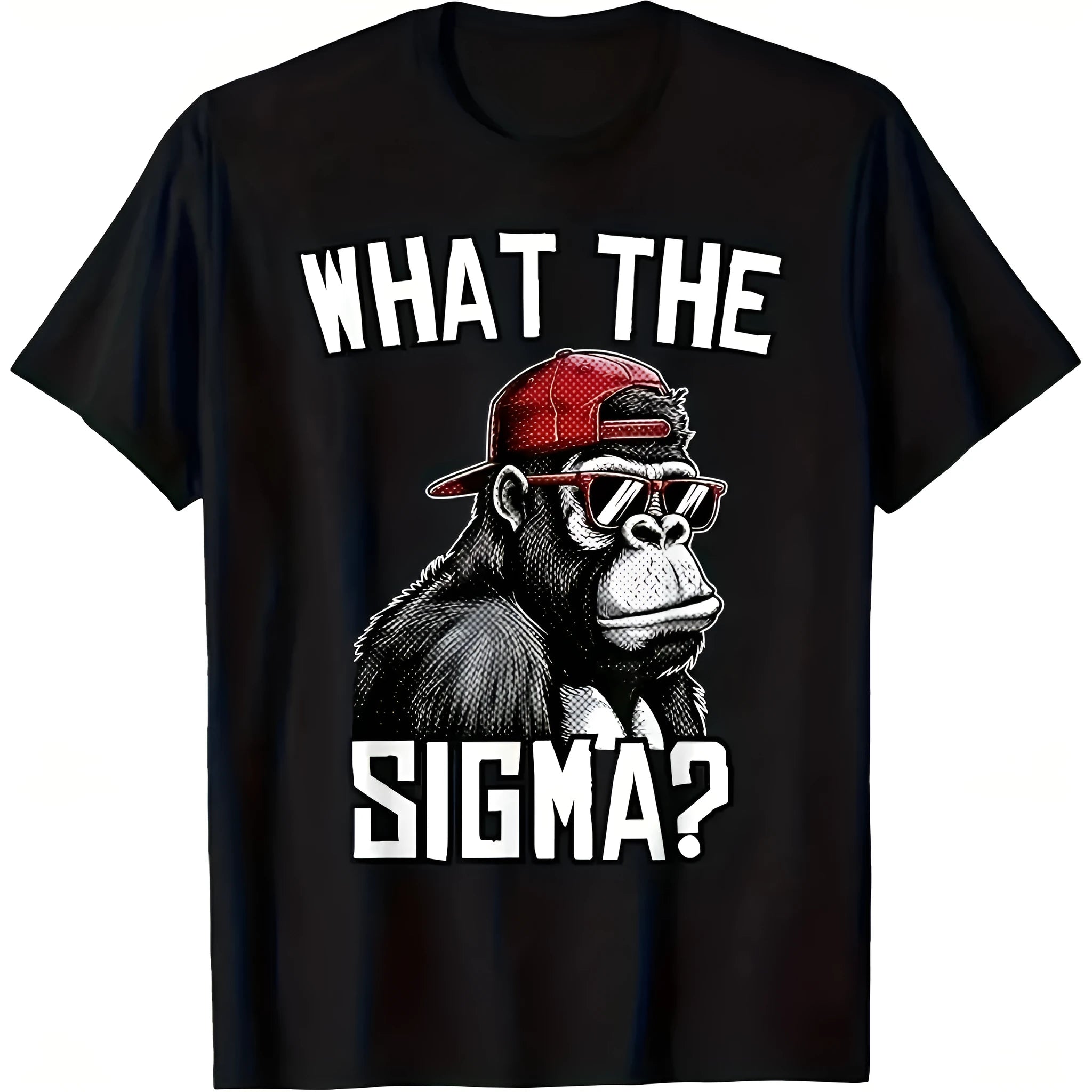 Men's black cartoon printed cotton short sleeve t-shirt, pullover style, sizes M to 3XL