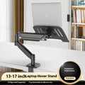 Aluminium alloy suspended cooling laptop bracket with height adjusting mechanical arm on desk