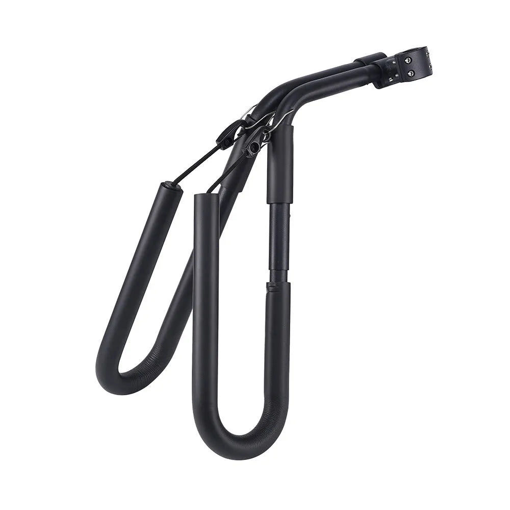 Black aluminium wall hanger bracket for one surfboard or bicycle, single alloy frame, 1.45kg stated weight