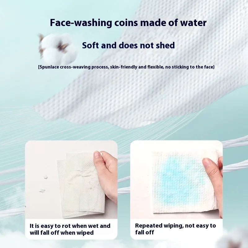 Disposable face cloth roll in hanging dispenser with 100 thickening sheets