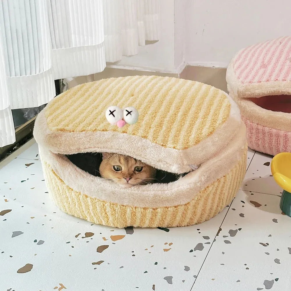 Causeway Braised Sandwich Cat Nest 45cm closed shape cat bed pink