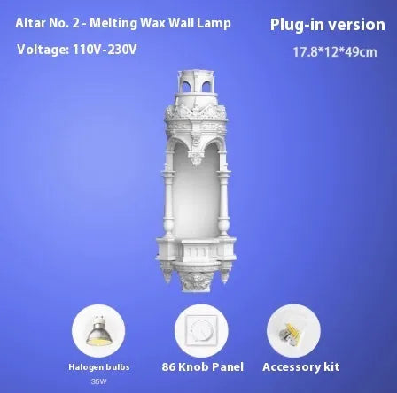 Aromatherapy plaster wall lamp for altar or corridor, gypsum body, warm halogen light, external wax melting version